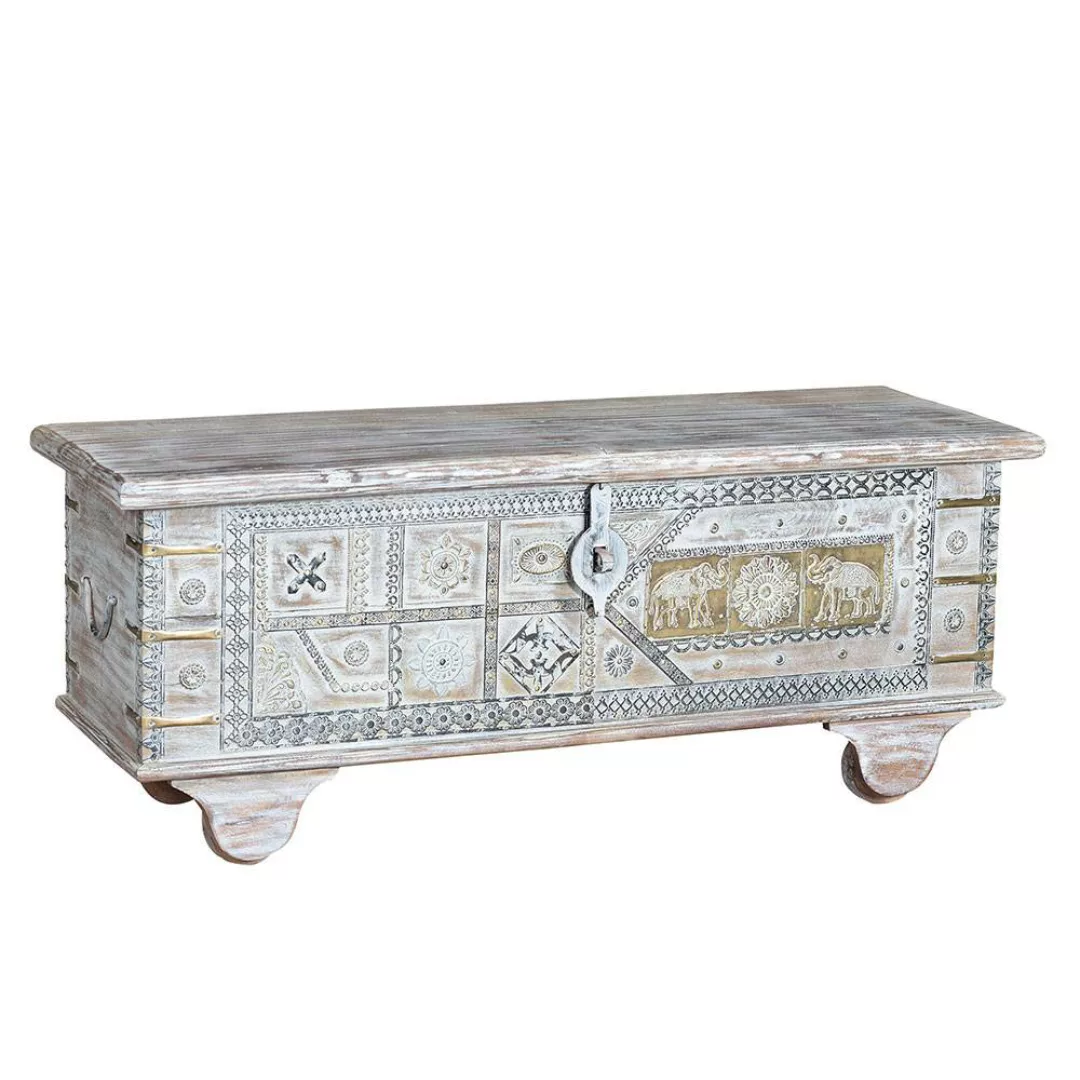 Holztruhe Dekotruhe im orientalischen Stil mit flachem Deckel günstig online kaufen
