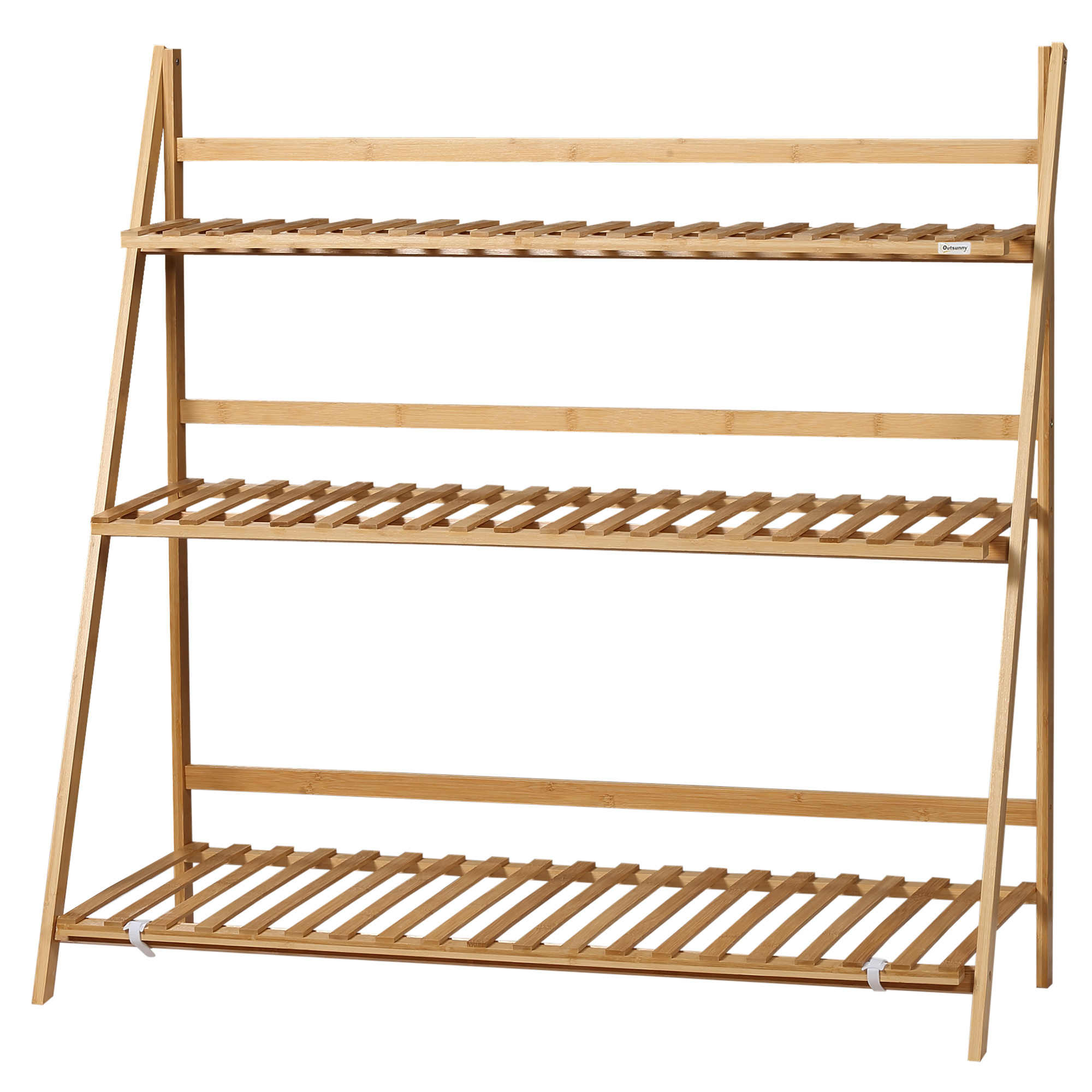 Outsunny Bambus Pflanzenregal, Blumenregal, klappbarer Pflanzenständer, 3 R günstig online kaufen