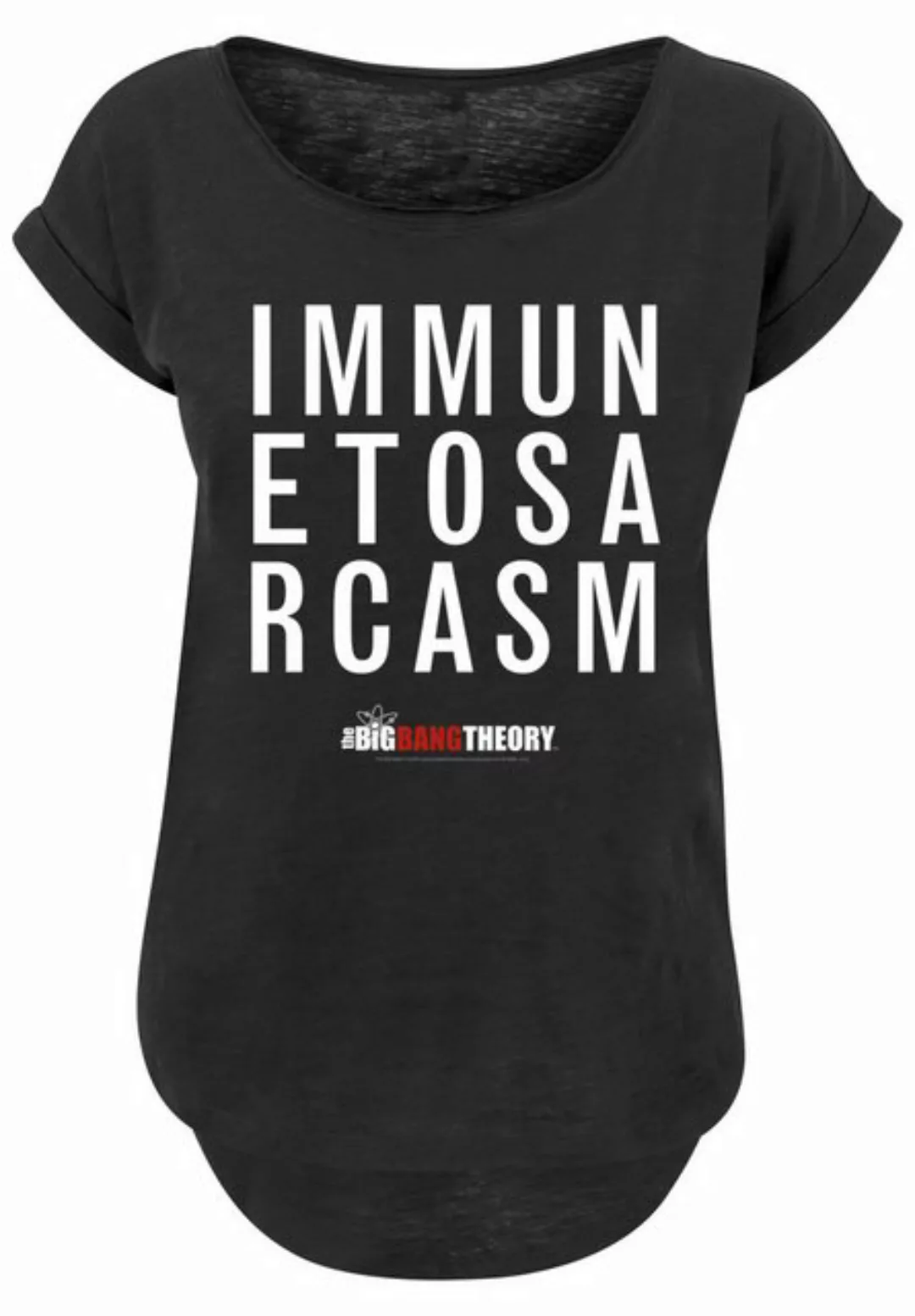 F4NT4STIC T-Shirt Long Cut Shirt 'Big Bang Theory Immune To Sarcasm' Damen, günstig online kaufen