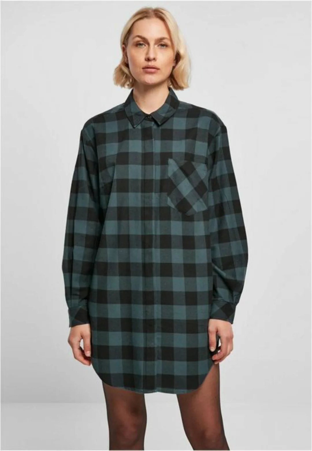 URBAN CLASSICS Shirtkleid "Urban Classics Damen Ladies Oversized Check Flan günstig online kaufen