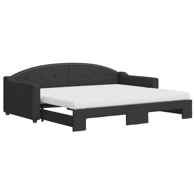 vidaXL Gästebett Gästebett Tagesbett Ausziehbar mit Matratzen Schwarz 90x20 günstig online kaufen