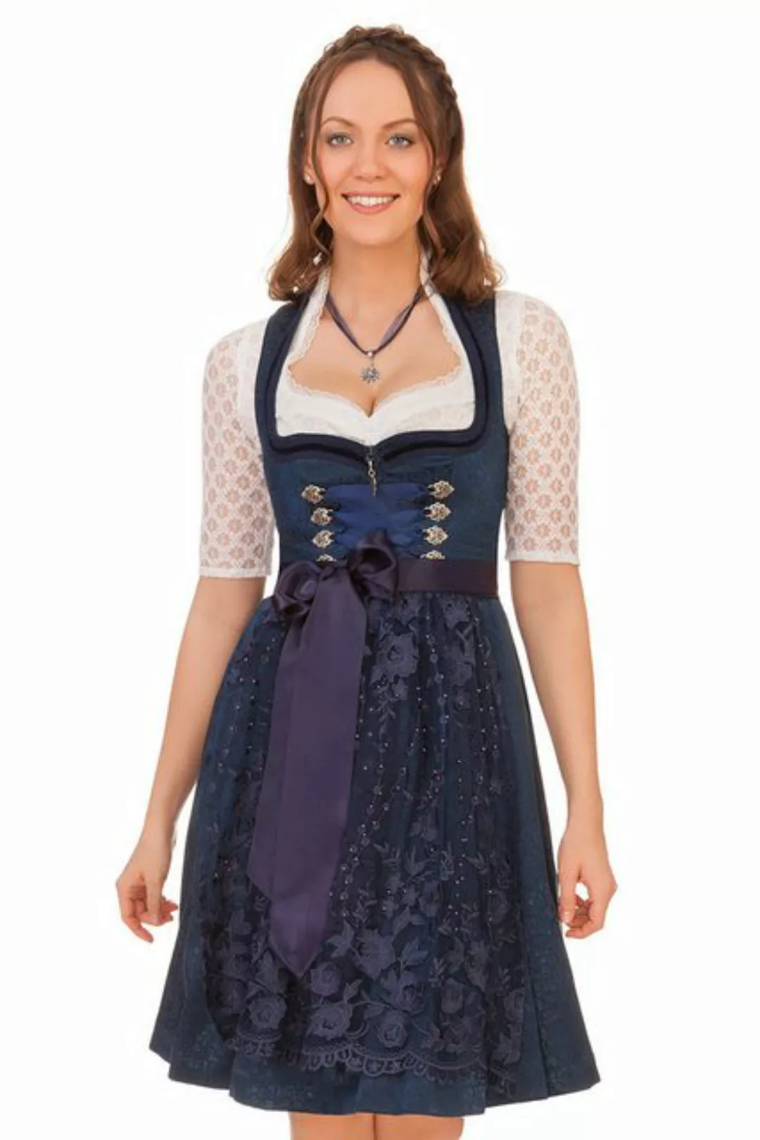 MarJo Dirndl Midi Dirndl 2tlg. - GONA - dunkelblau günstig online kaufen