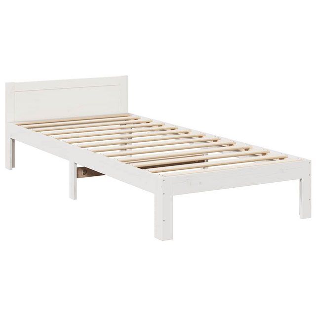 vidaXL Bett Massivholzbett ohne Matratze Weiß 80x200 cm Kiefernholz günstig online kaufen