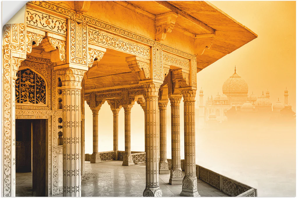 Artland Wandbild "Fort Agra mit Taj Mahal", Gebäude, (1 St.), als Leinwandb günstig online kaufen
