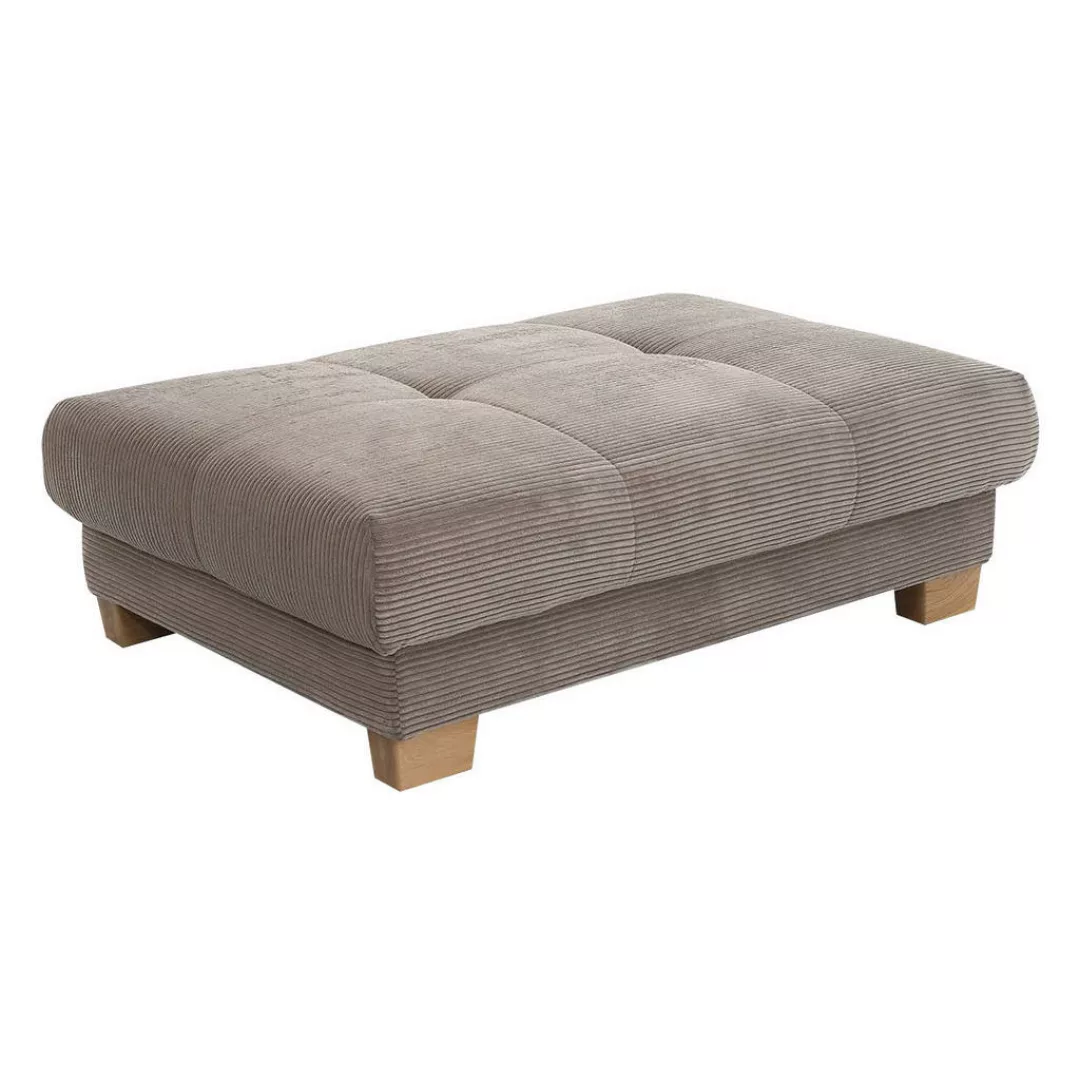 Hocker beige Velourstoff B/H/T: ca. 144x46x99 cm günstig online kaufen