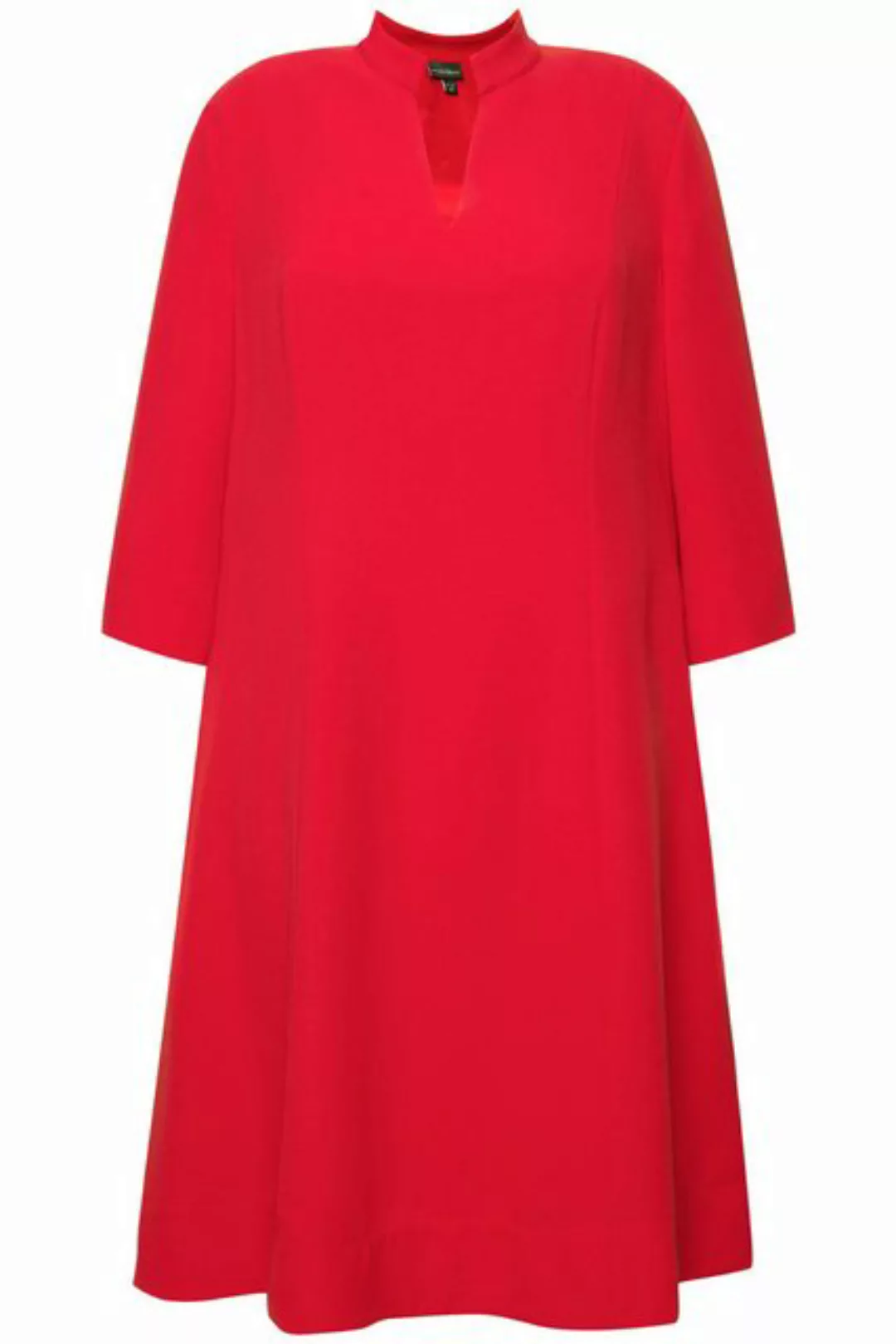 Ulla Popken Jerseykleid Midikleid Stehkragen V-Ausschnitt 3/4-Arm Taschen günstig online kaufen