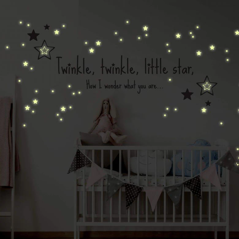 Wall-Art Wandtattoo »Twinkle little star Leuchtsterne«, (1 St.), selbstkleb günstig online kaufen