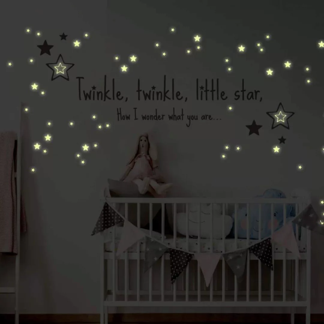 Wall-Art Wandtattoo "Twinkle little star Leuchtsterne", (1 St.), selbstkleb günstig online kaufen