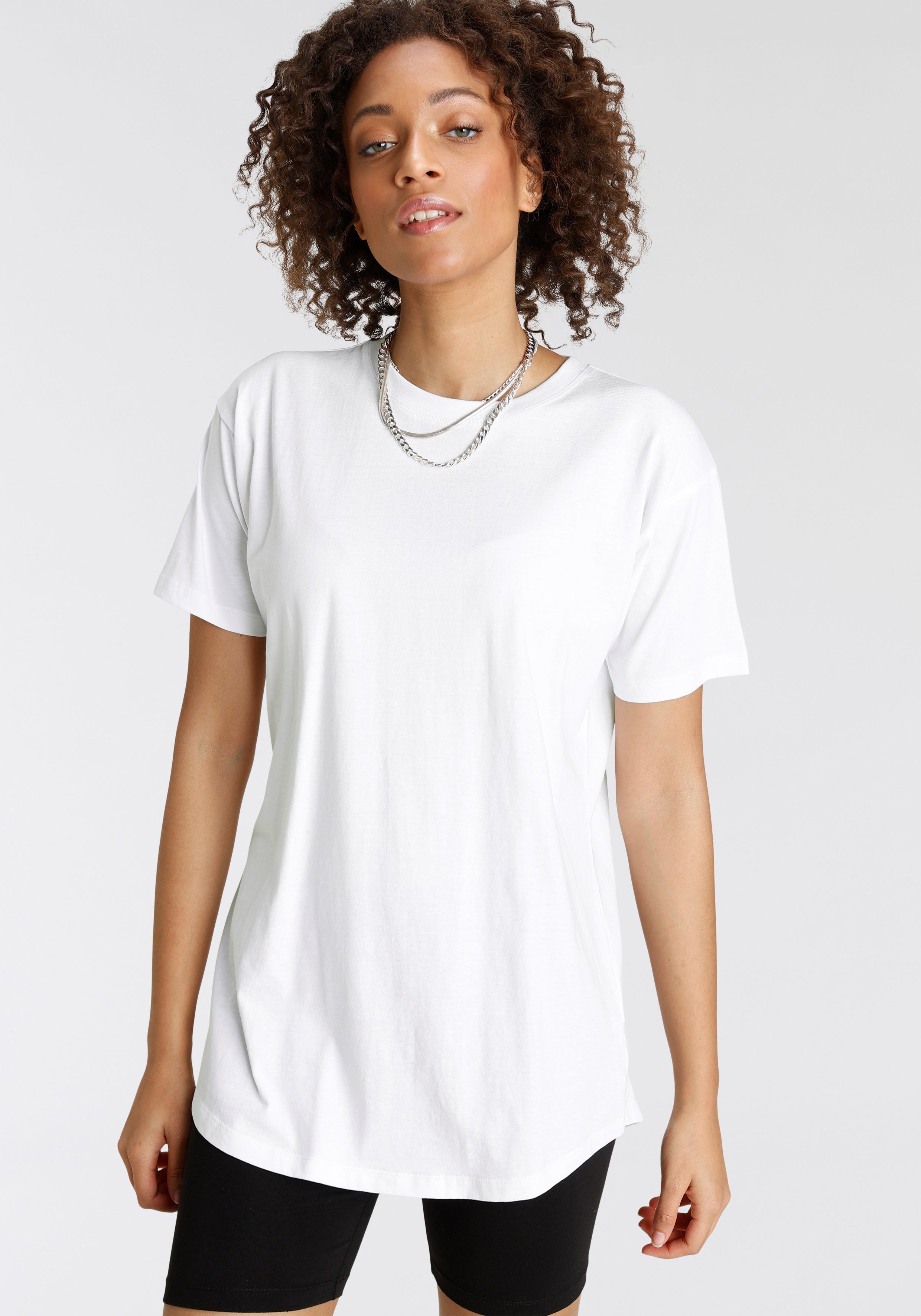 Tamaris Oversize-Shirt mit abgerundetem Saum günstig online kaufen
