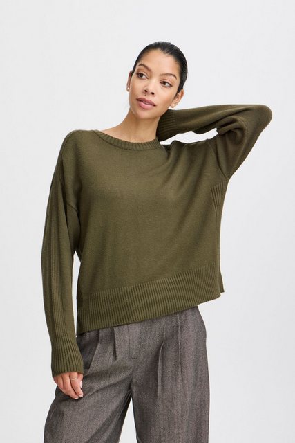 b.young Strickpullover Pullover Loose Fit Kurz Langarm Knitted Rundhals 818 günstig online kaufen