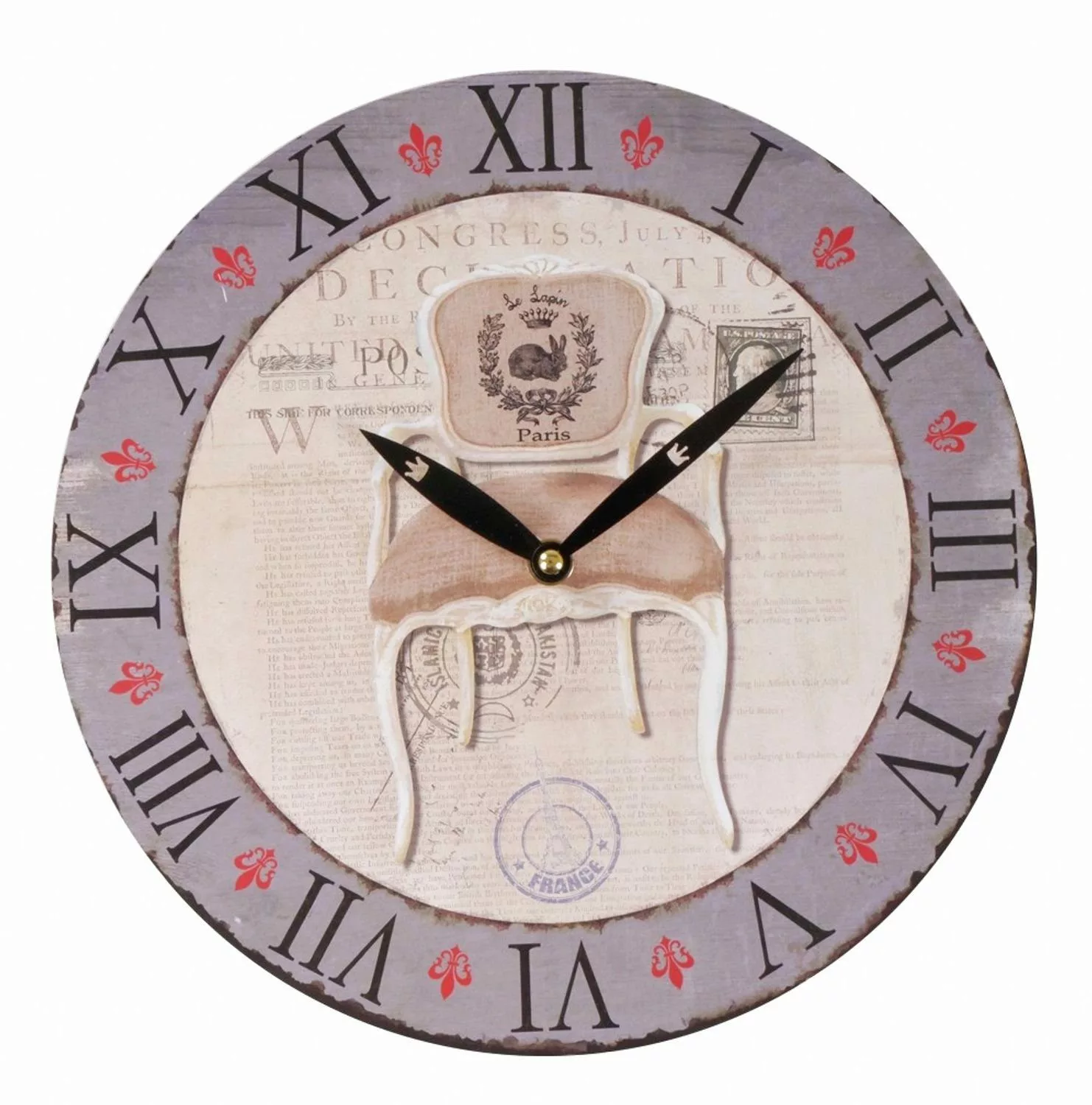 BURI Wanduhr Zeitlose Wanduhr Ø29cm Landhausstil günstig online kaufen