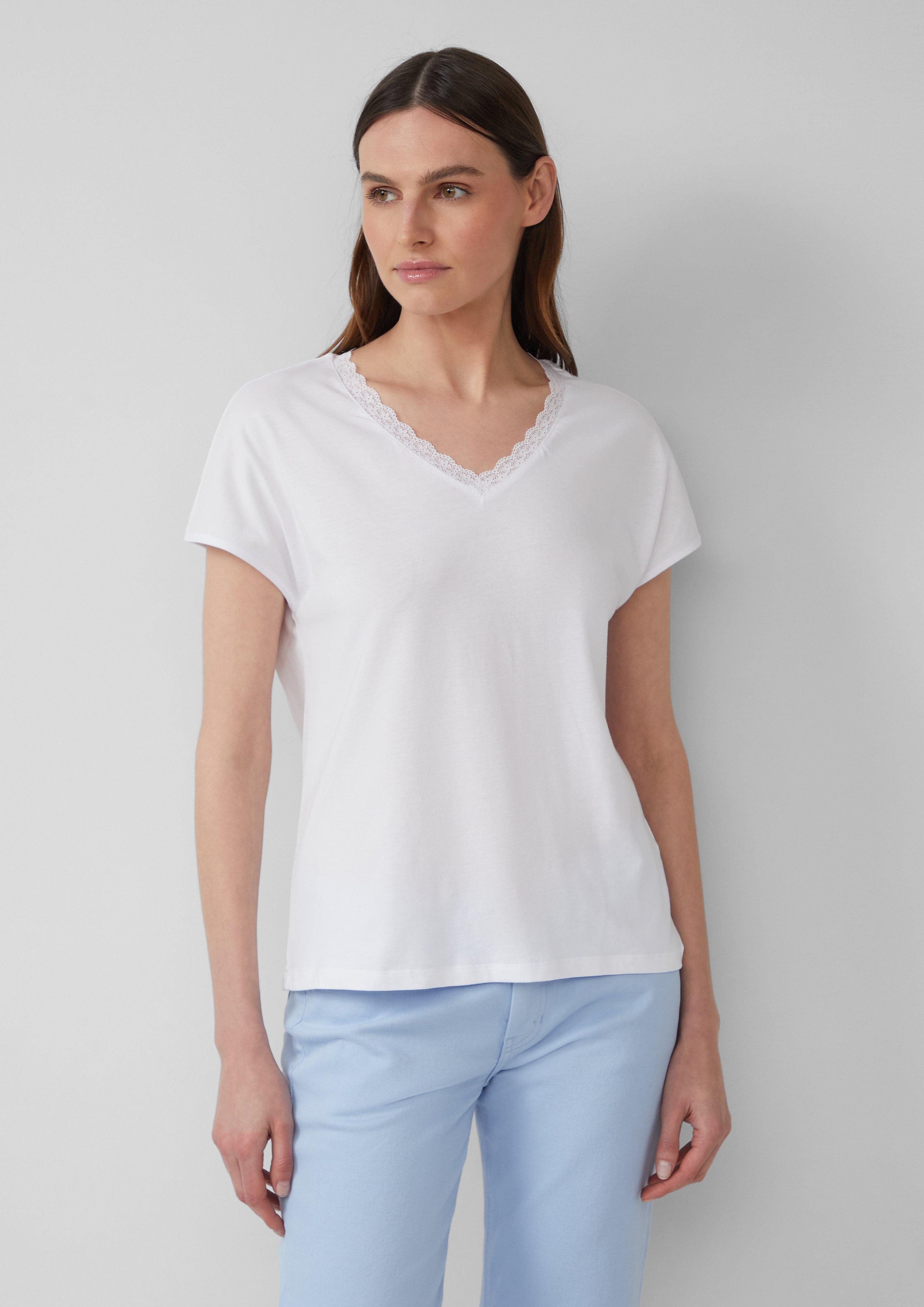 s.Oliver Shirttop T-Shirt mit Spitze aus günstig online kaufen