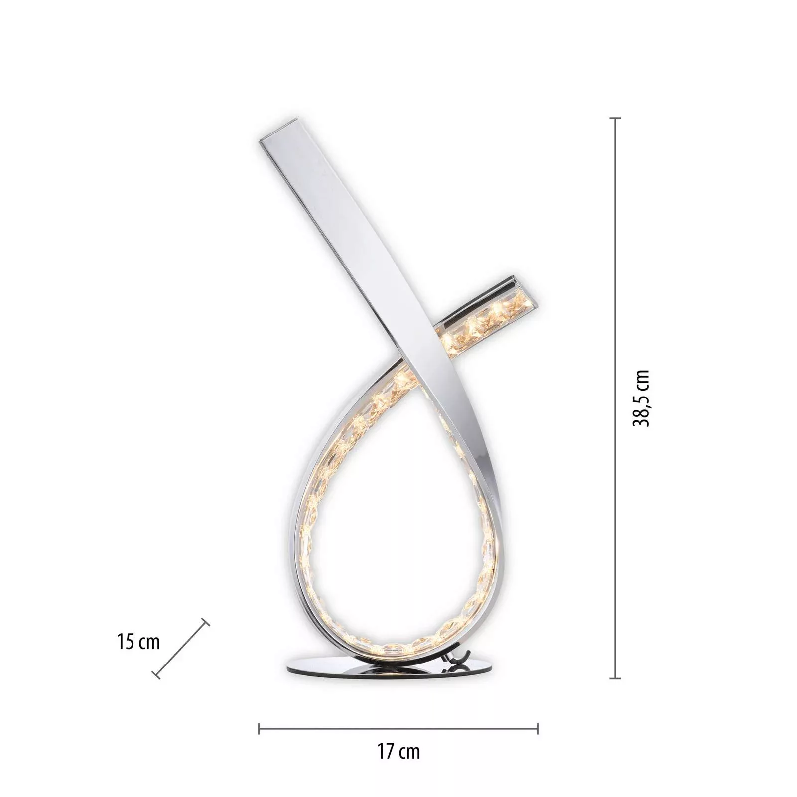 LED-Tischleuchte Brilla, dimmbar, chrom günstig online kaufen