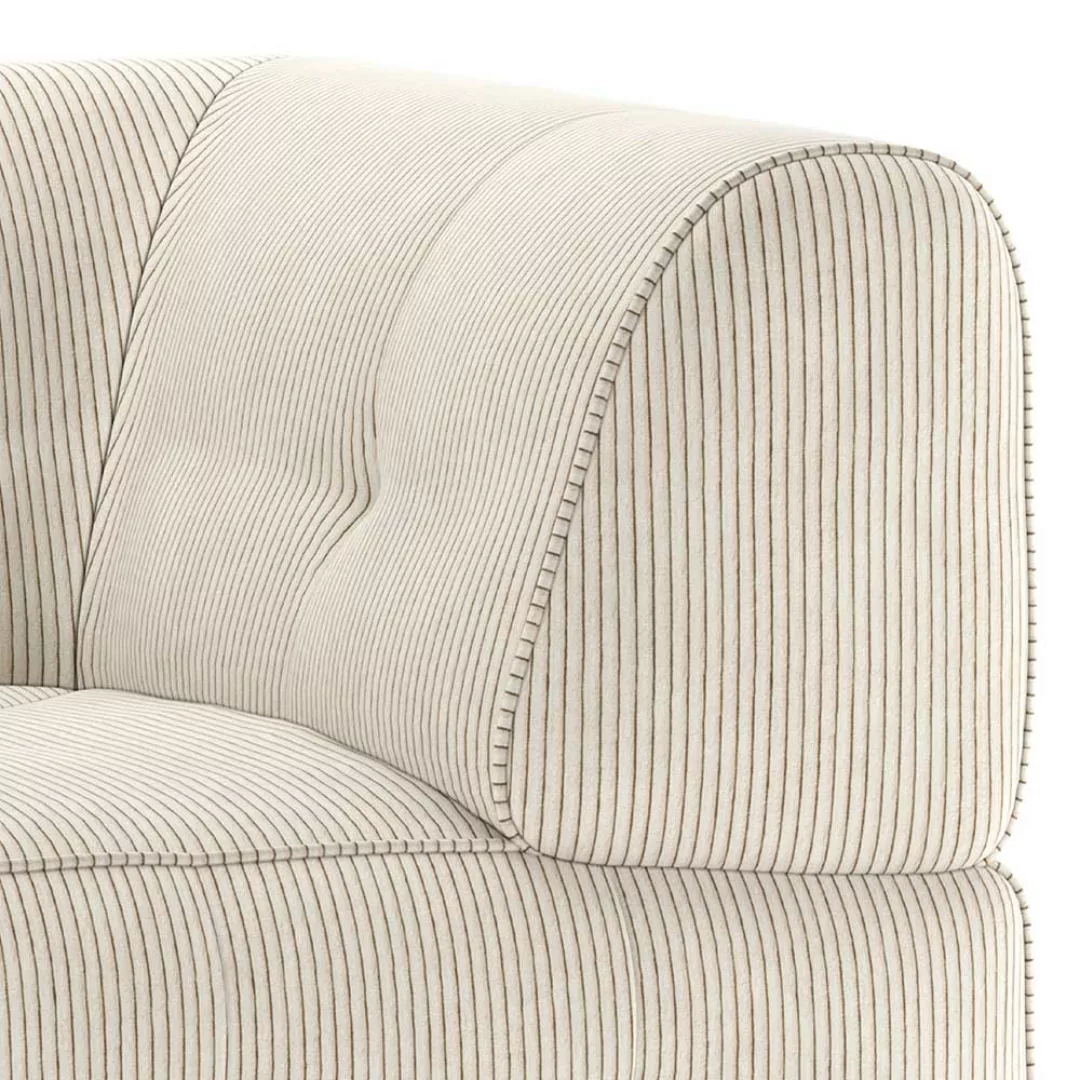 Sofa Eckelement hellgrau aus Cordstoff Vierfußgestell aus Holz günstig online kaufen