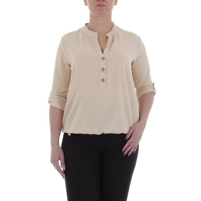 Ital-Design Crinklebluse Damen Elegant (85915890) Bluse in Beige günstig online kaufen