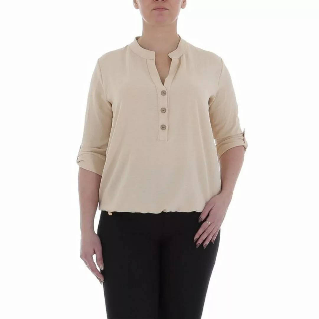 Ital-Design Crinklebluse Damen Elegant Bluse in Beige günstig online kaufen