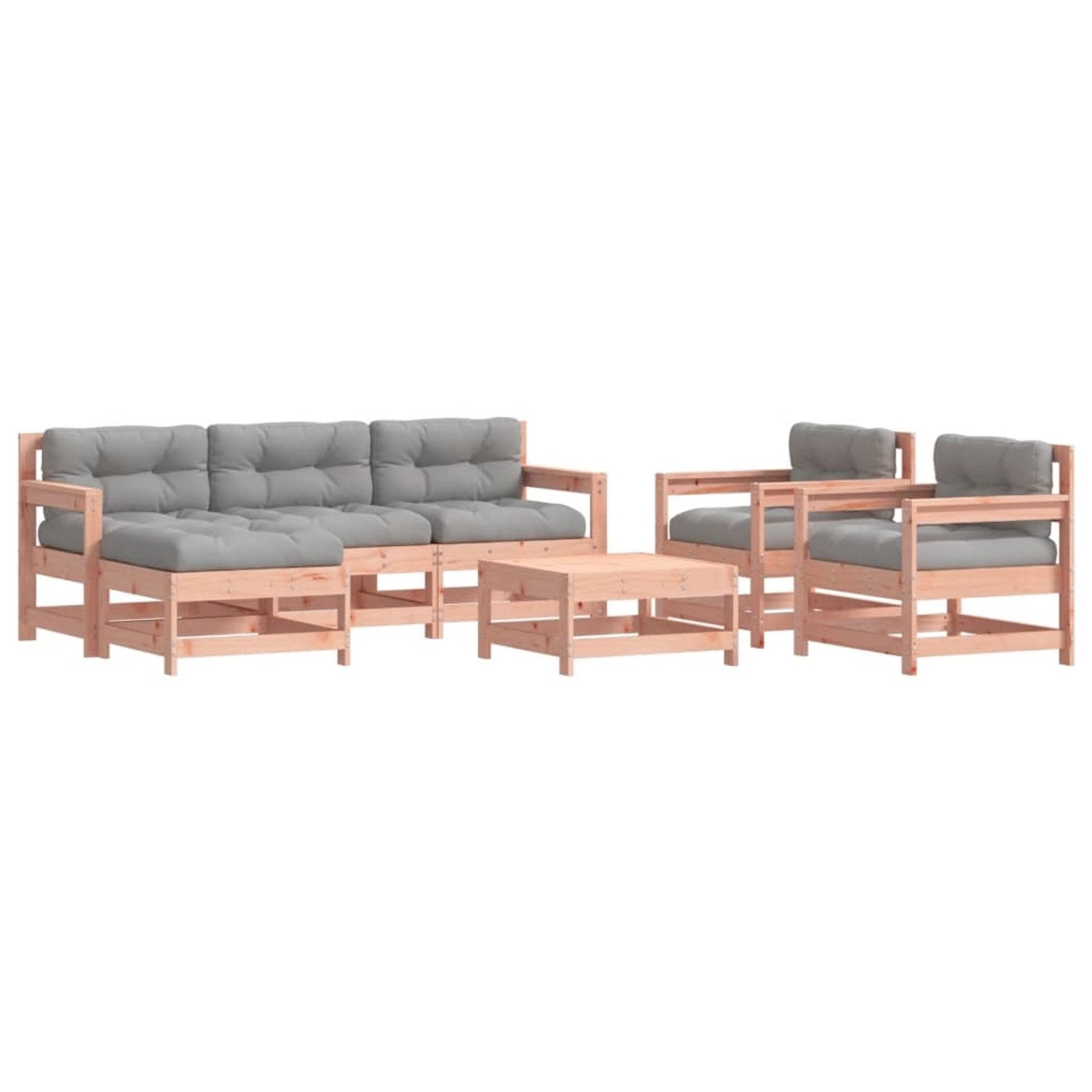 vidaXL 7-Tlg Garten-Lounge-Set mit Kissen Massivholz Douglasie 3185827 günstig online kaufen