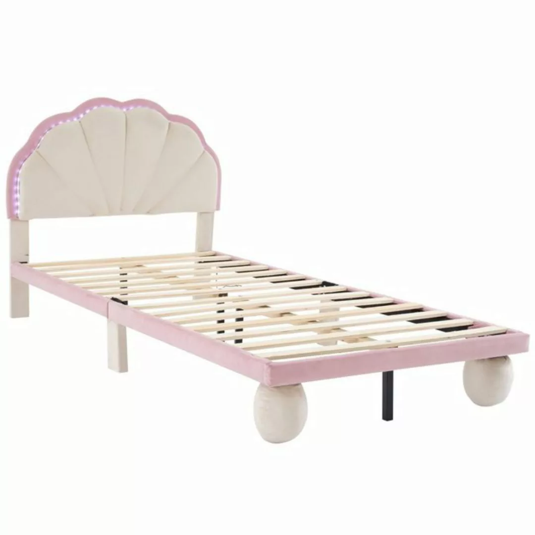 WISHDOR Kinderbett Einzelbett Polsterbett Tagesbett Gästebett, Samt 90x200c günstig online kaufen