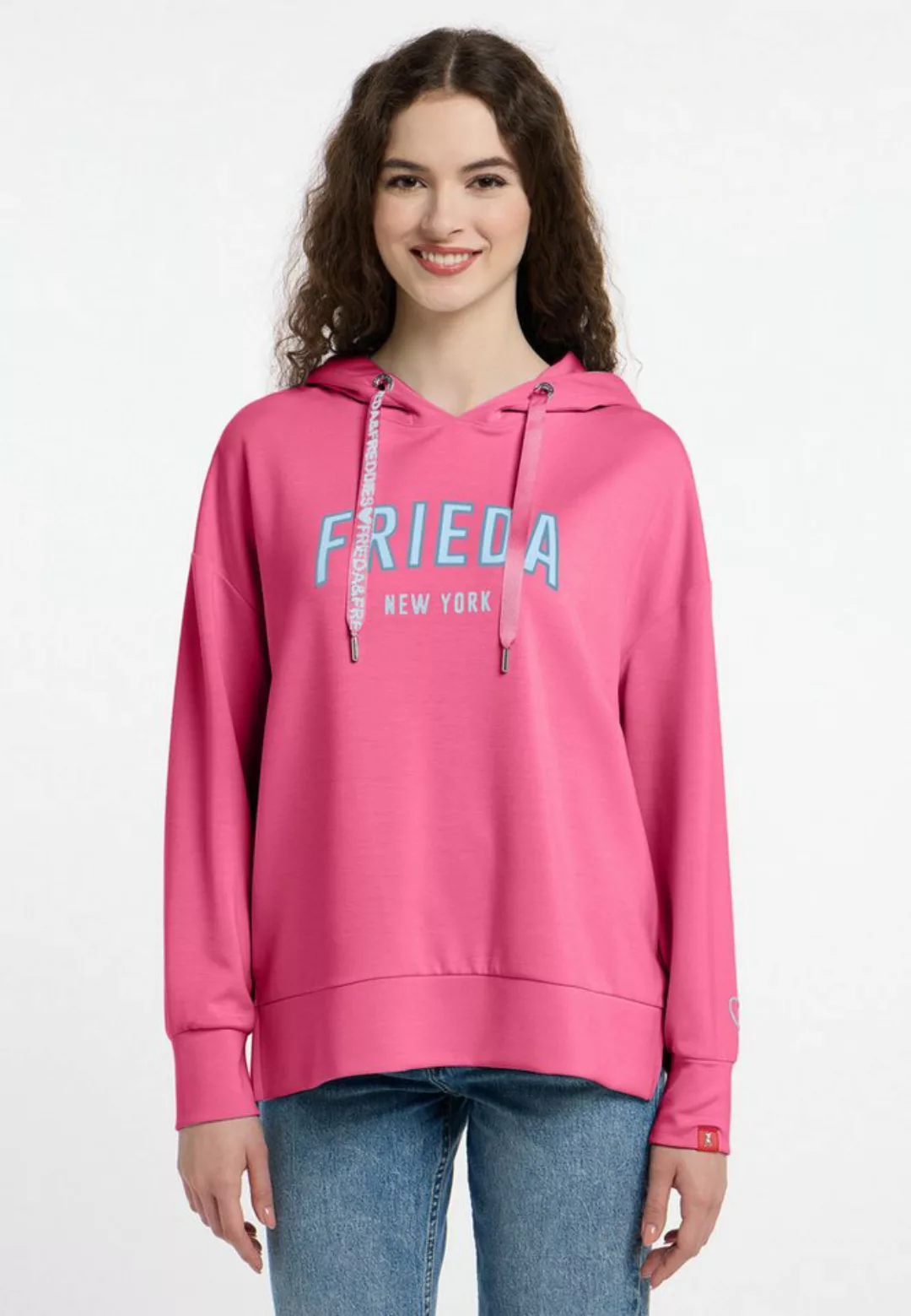 Frieda & Freddies NY Strickpullover Hoodie mit dezenten Farbdetails günstig online kaufen