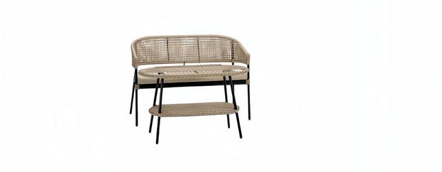 JVmoebel Sofa Sofa 2 Sitzer Terrasse Couchtisch Beige Textil Design Moderne günstig online kaufen