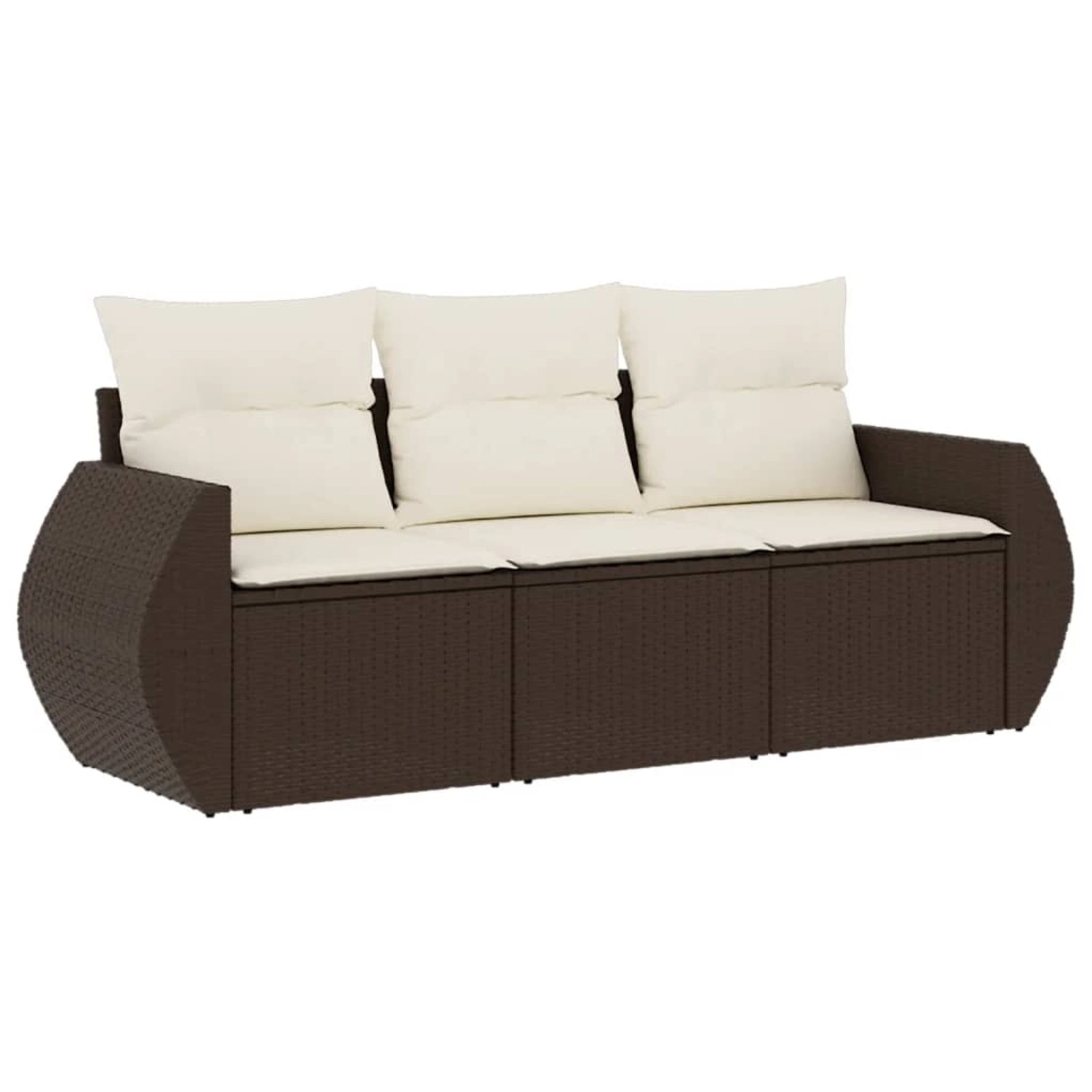 vidaXL 3-Tlg Garten-Sofagarnitur mit Kissen Braun Poly Rattan 3253400 günstig online kaufen