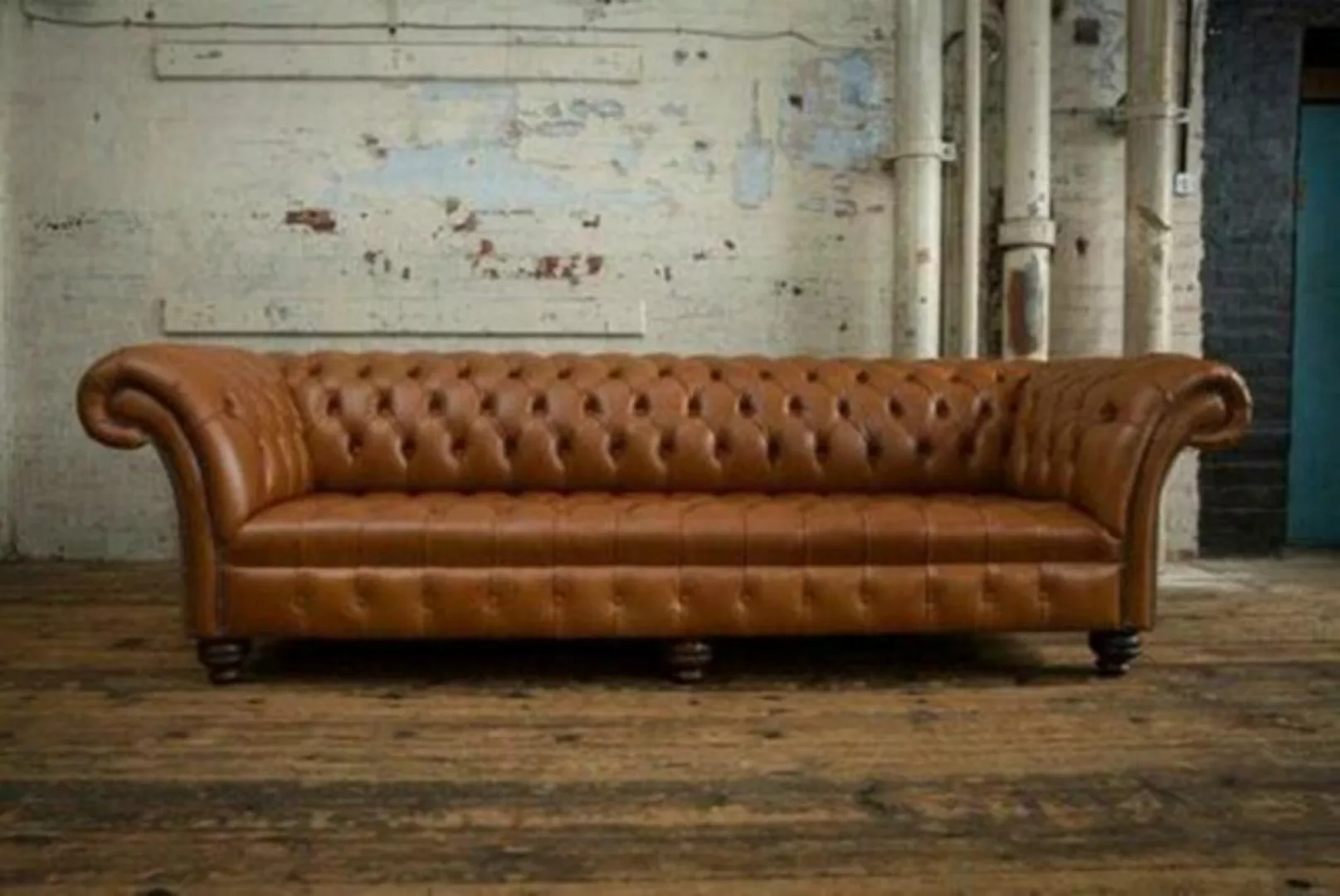 JVmoebel Chesterfield-Sofa Luxuriöser Chesterfield Polster 4-Sitzer Braune günstig online kaufen
