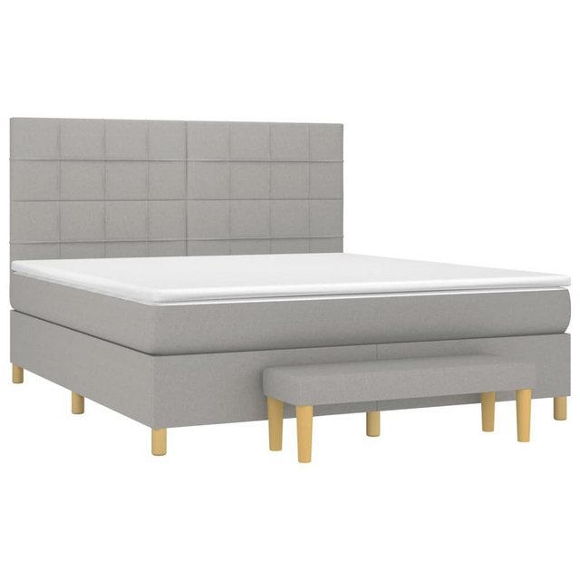 furnicato Bett Boxspringbett mit Matratze Hellgrau 160x200 cm Stoff günstig online kaufen