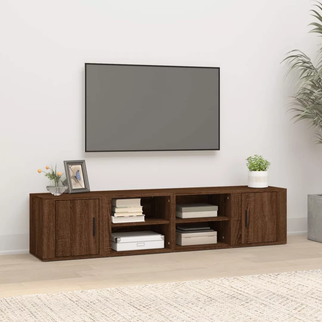 Vidaxl Tv-schränke 2 Stk. Braun Eiche 80x31,5x36 Cm Holzwerkstoff günstig online kaufen