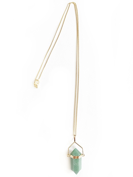 Aventurin Pendel Halskette, Vergoldet Von Crystal And Sage günstig online kaufen