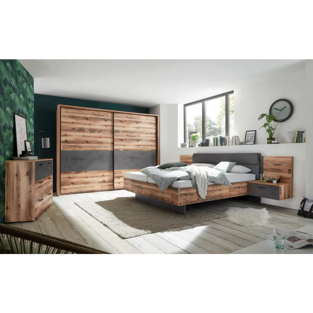 Pol-Power Bettgestell Bettanlage Doppelbett Schlafzimmer + Nachtkommoden AL günstig online kaufen