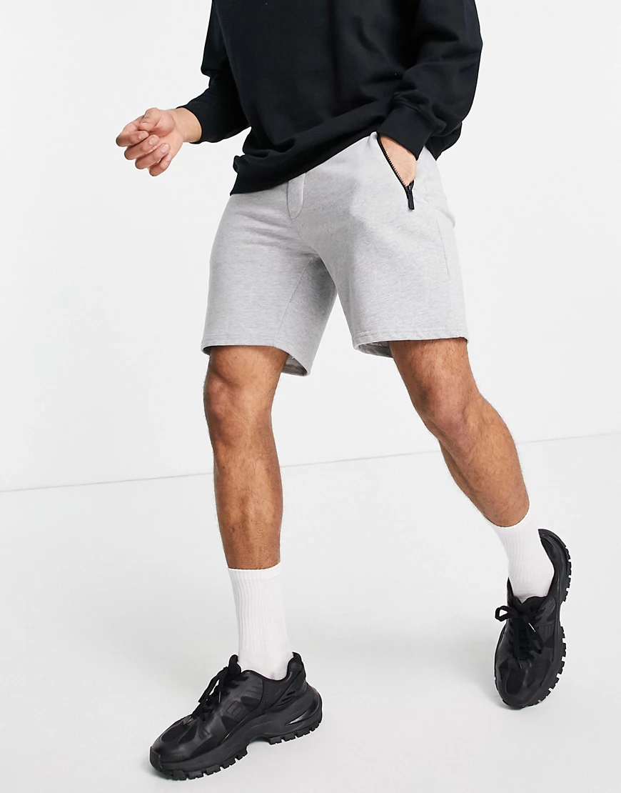 Bershka – Cargo-Shorts aus Jersey in Grau günstig online kaufen