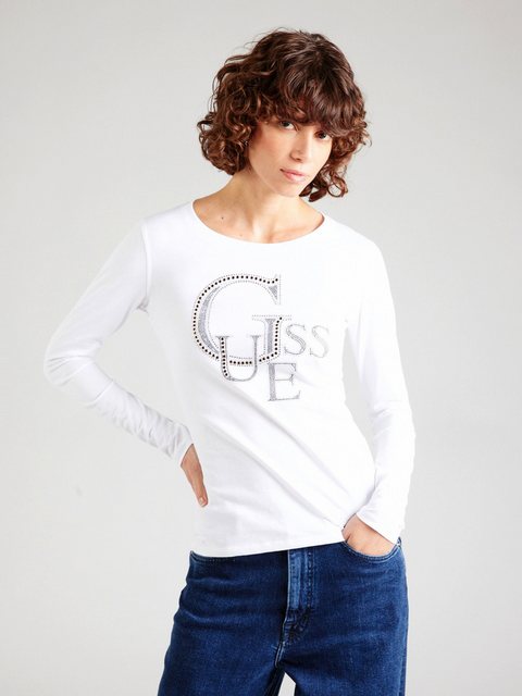 Guess Langarmshirt (1-tlg) Ziersteine günstig online kaufen