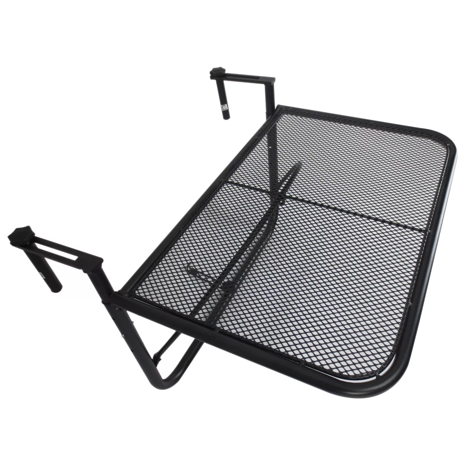 Outsunny Balkonhängetisch höhenverstellbar viereckig Metall Schwarz 60x56,5 günstig online kaufen