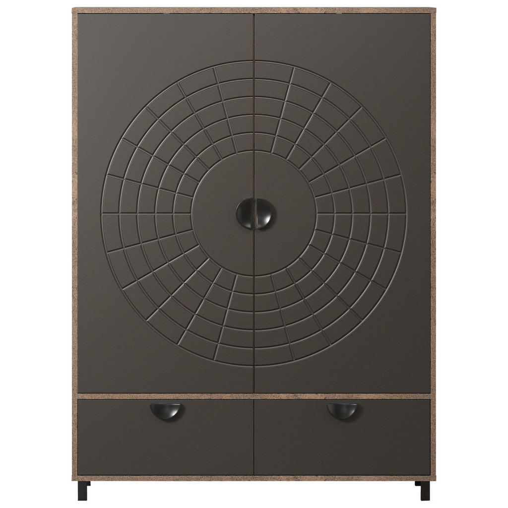 Highboard Eiche dunkel Nachbildung bronze Optik B/H/T: ca. 120x163x42 cm günstig online kaufen