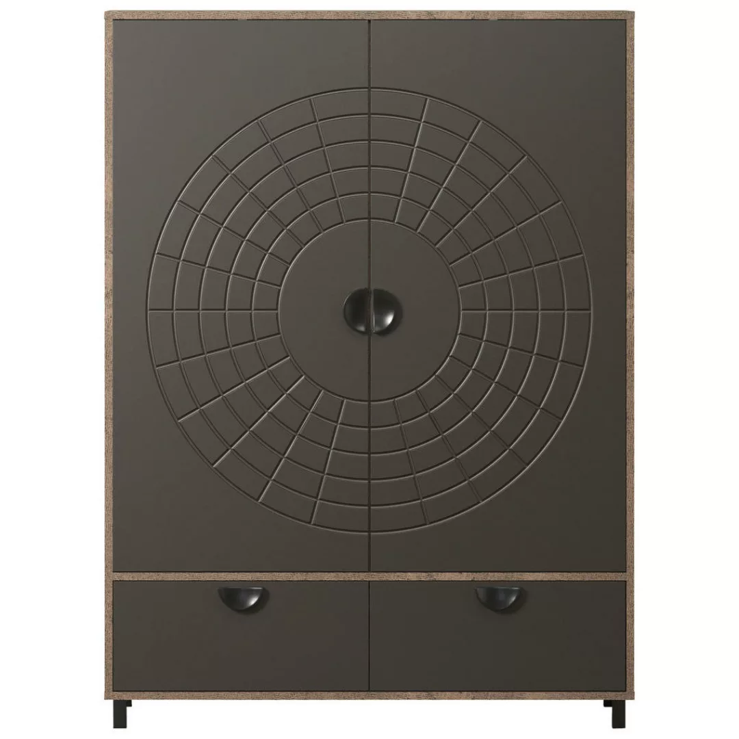 Highboard Fusion Eiche dunkel Nachbildung bronze Optik B/H/T: ca. 120x163x4 günstig online kaufen