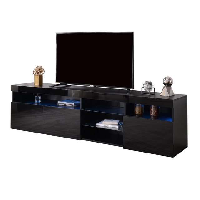 OKWISH TV-Schrank TV-Lowboard (Fernsehschrank TV-Tisch, Variable LED-Beleuc günstig online kaufen