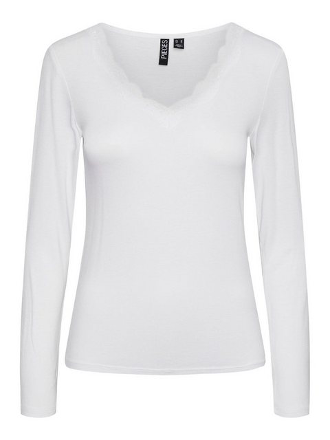 pieces V-Shirt PCBARBERA LS LACE TOP NOOS BC günstig online kaufen