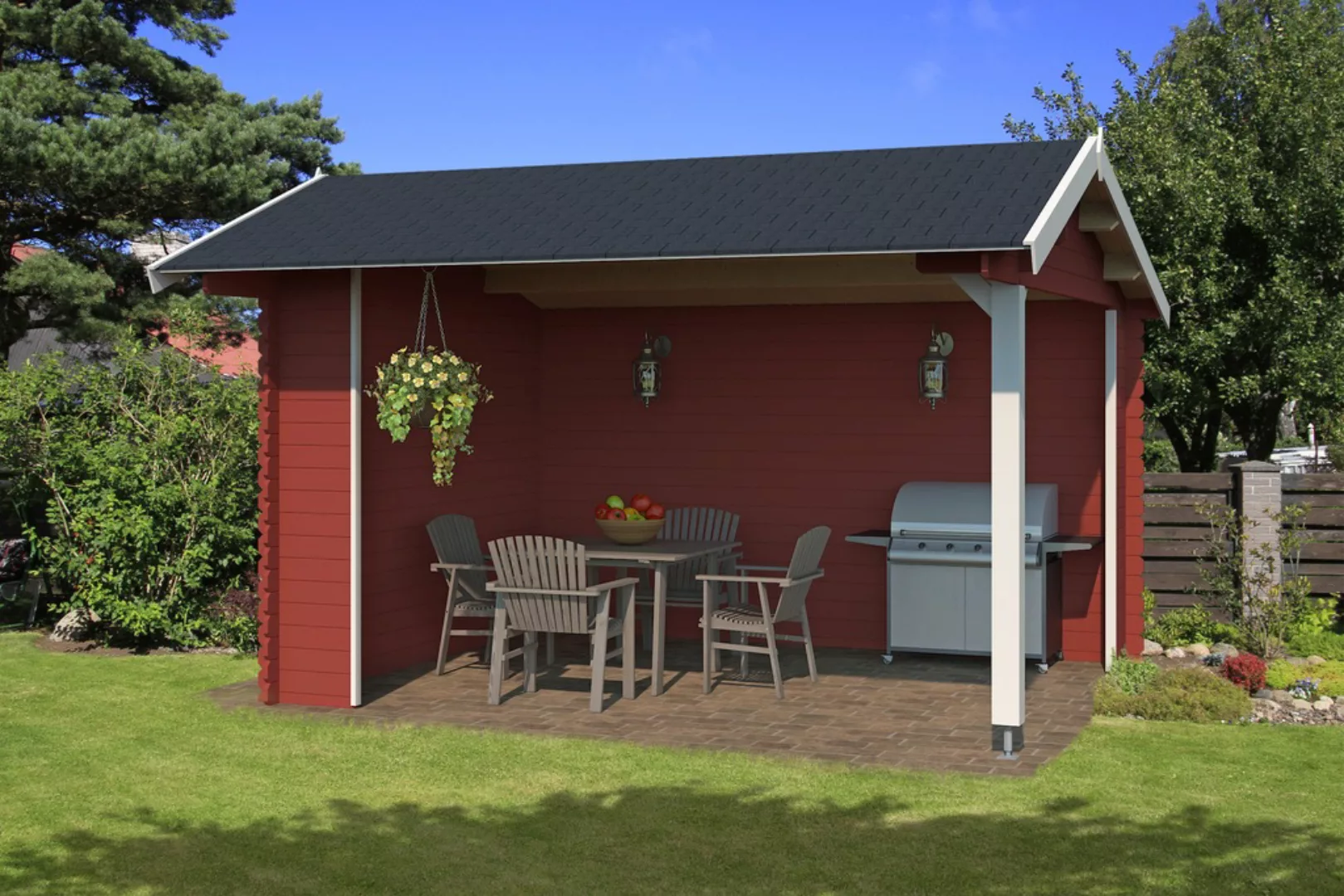 LASITA MAJA Gartenhaus "Kirian 300", Unterstand / Lounge 28mm, Fundamentmas günstig online kaufen