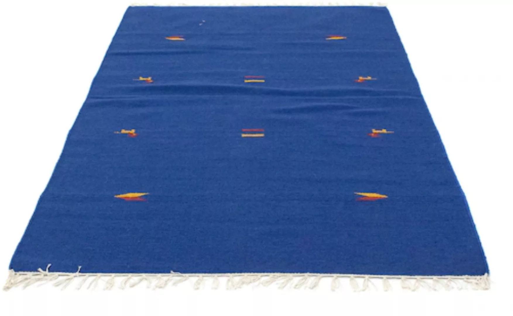 morgenland Wollteppich »Kelim Teppich handgewebt blau«, rechteckig günstig online kaufen