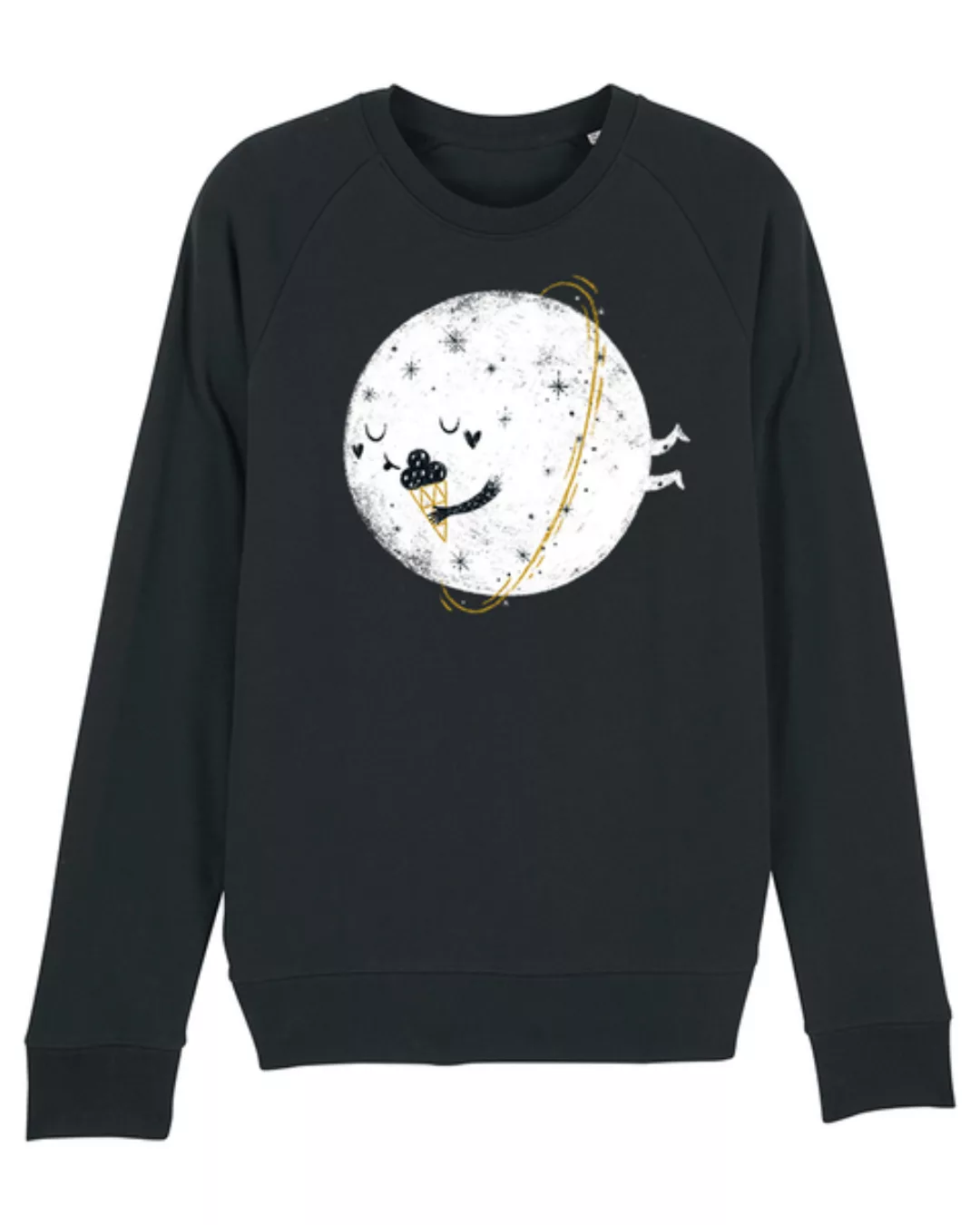 Planet Mit Eis | Sweatshirt Unisex Schwarz Print günstig online kaufen