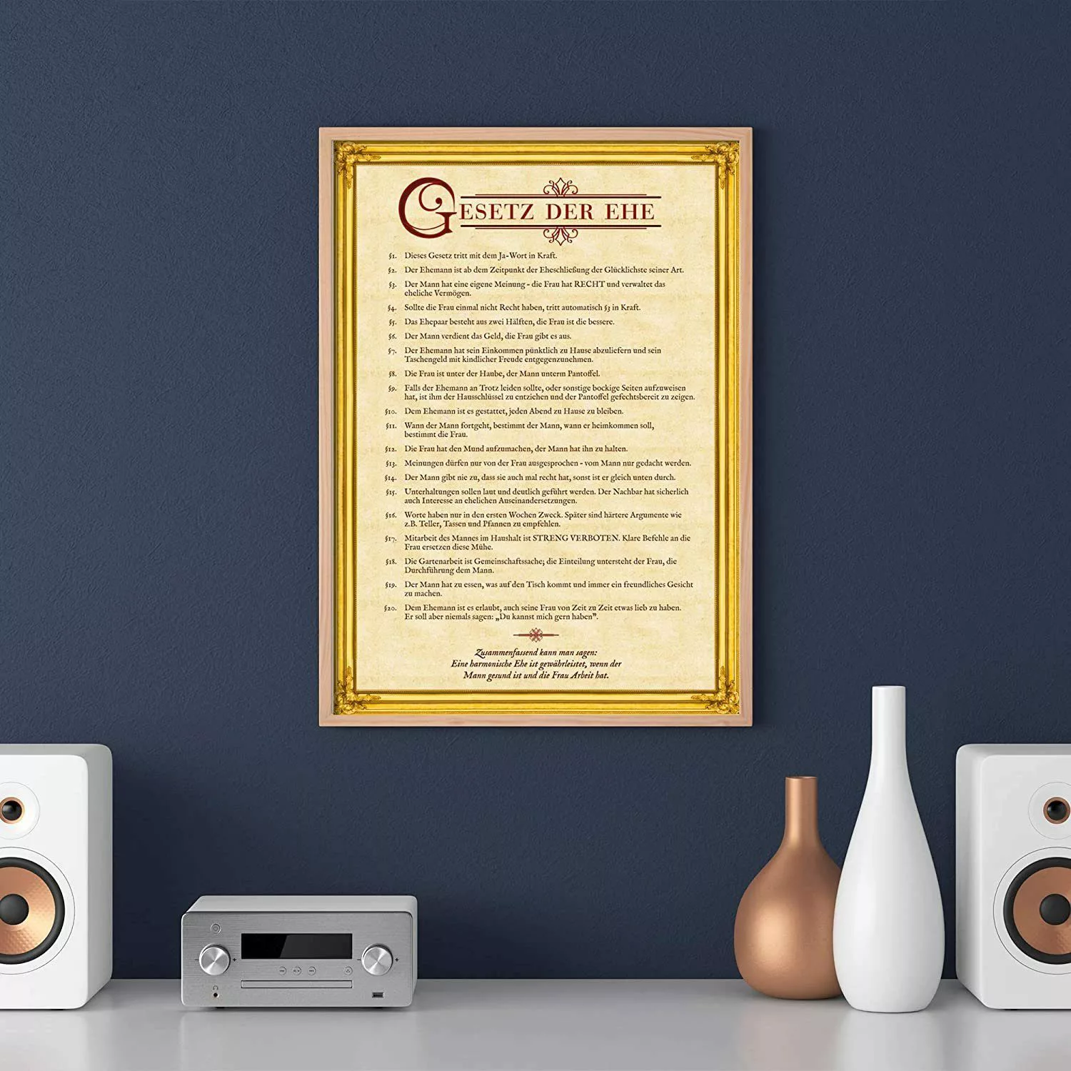 Goods+Gadgets Poster Ehegesetz Urkunde XXL Plakat, günstig online kaufen