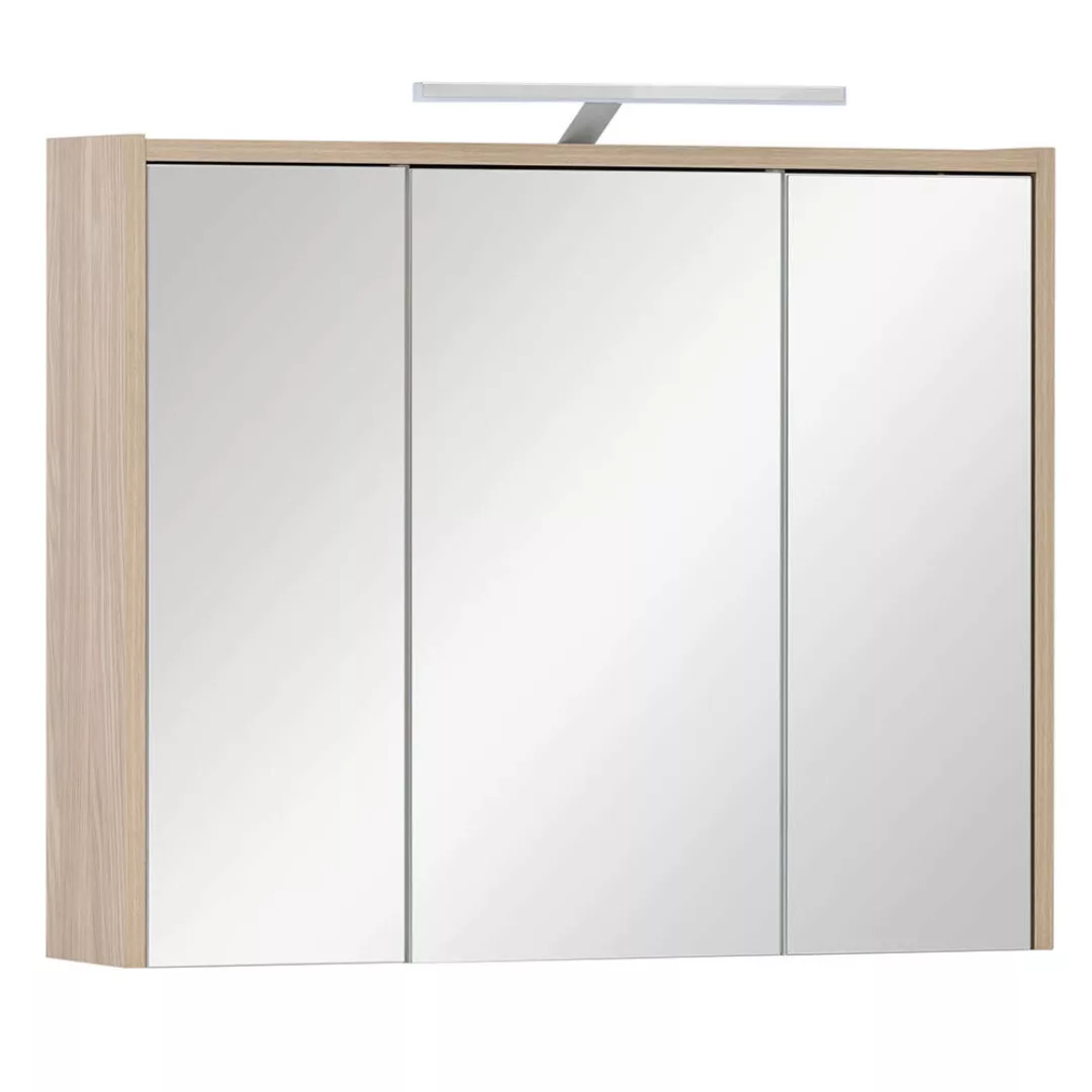 Badezimmer Spiegelschrank, 74,5cm breit, Eiche hell ESPOO-80 günstig online kaufen