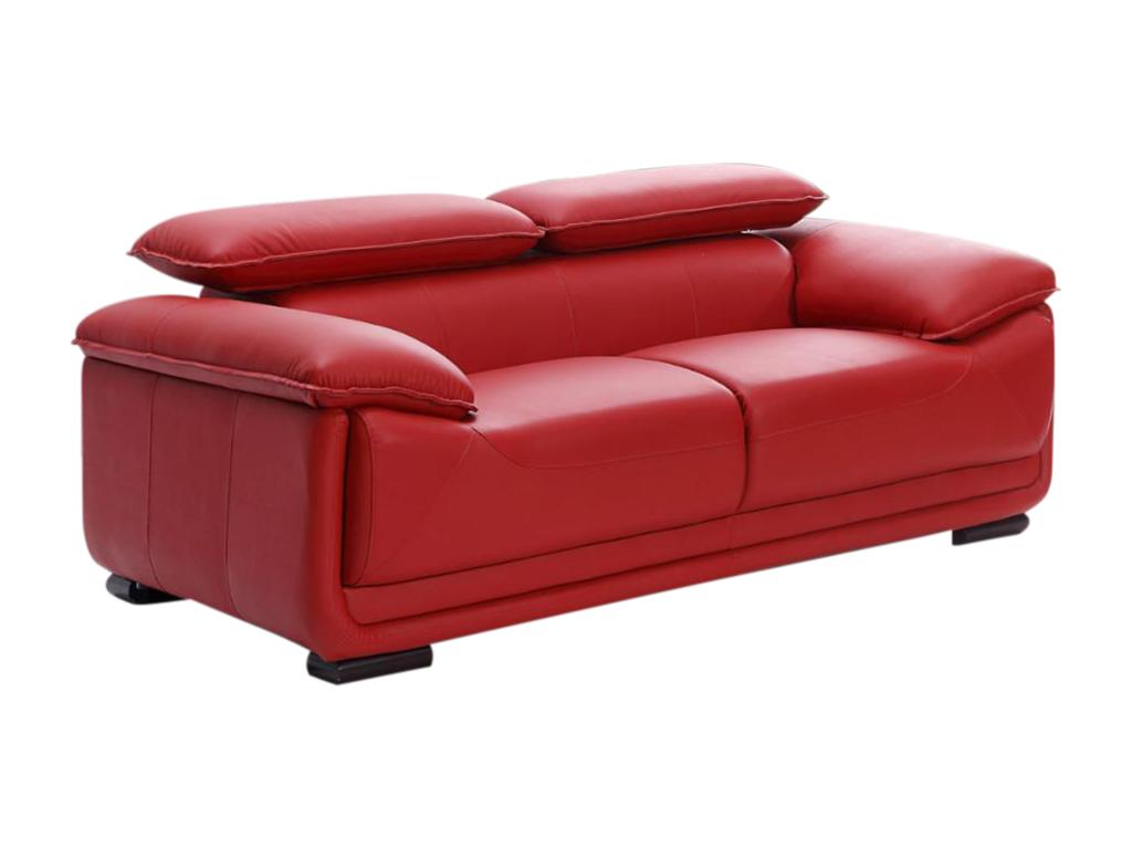 Ledersofa 2-Sitzer - Rot - MACELO günstig online kaufen