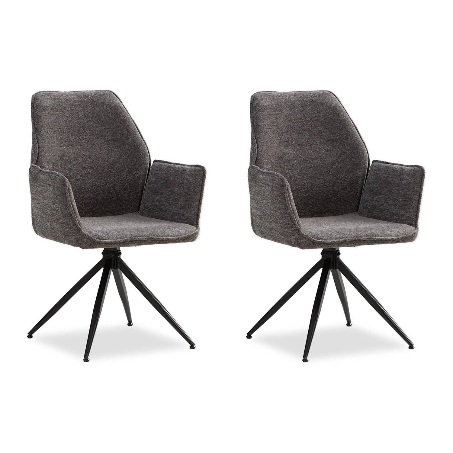 Homestyle4u 2er Set Polsterstühle Drehbar in Grau 2855 günstig online kaufen