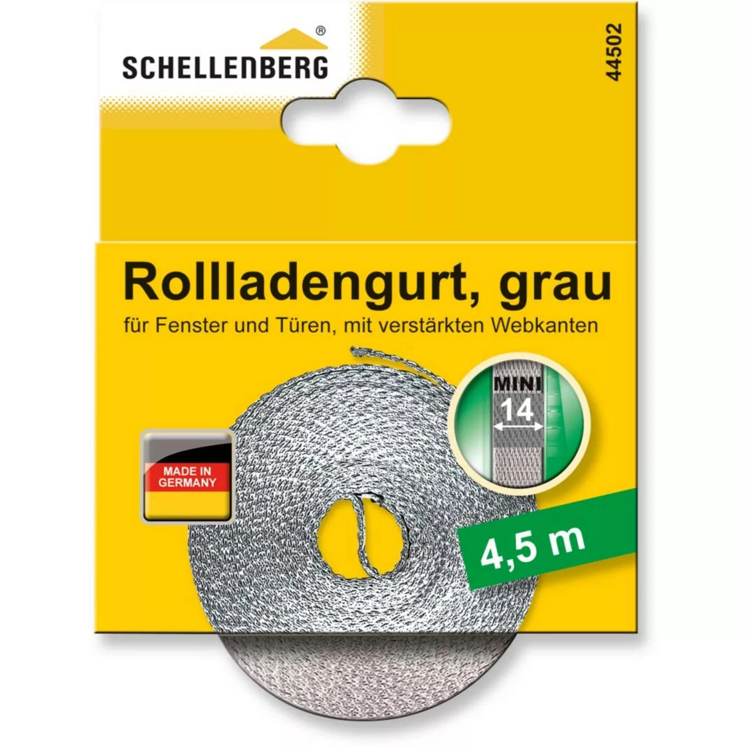 Schellenberg Rollladengurt Mini 14 mm 4,5 m Grau günstig online kaufen