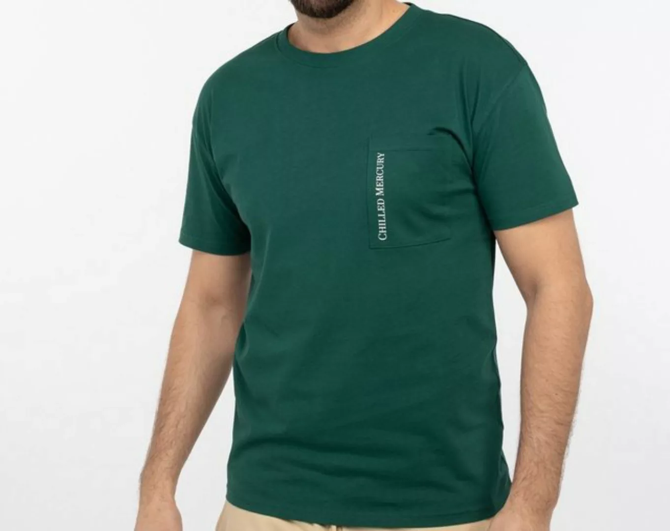 Chilled Mercury T-Shirt Baumwolle Freizeit Rundhals Shirt/ mit Brusttasche günstig online kaufen