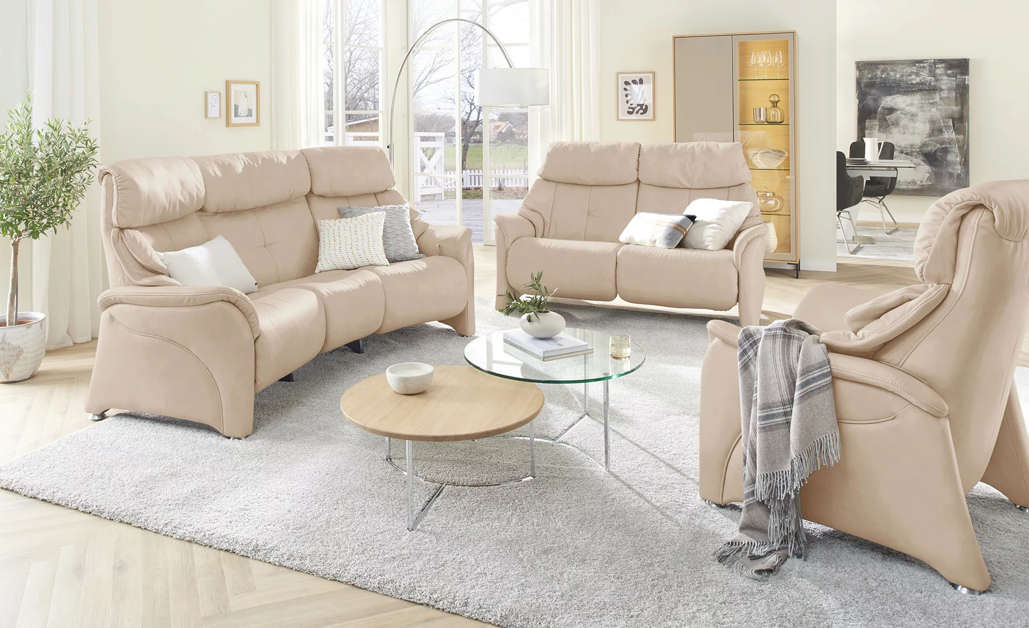 himolla Trapezsofa  4217 ¦ beige ¦ Maße (cm): B: 216 H: 107 T: 101.0 Polste günstig online kaufen