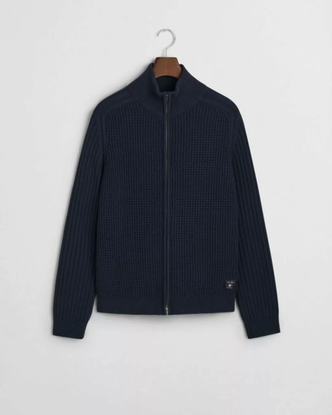 Gant Strickjacke Wool Blend Struktur Dunkelblau - Größe M günstig online kaufen