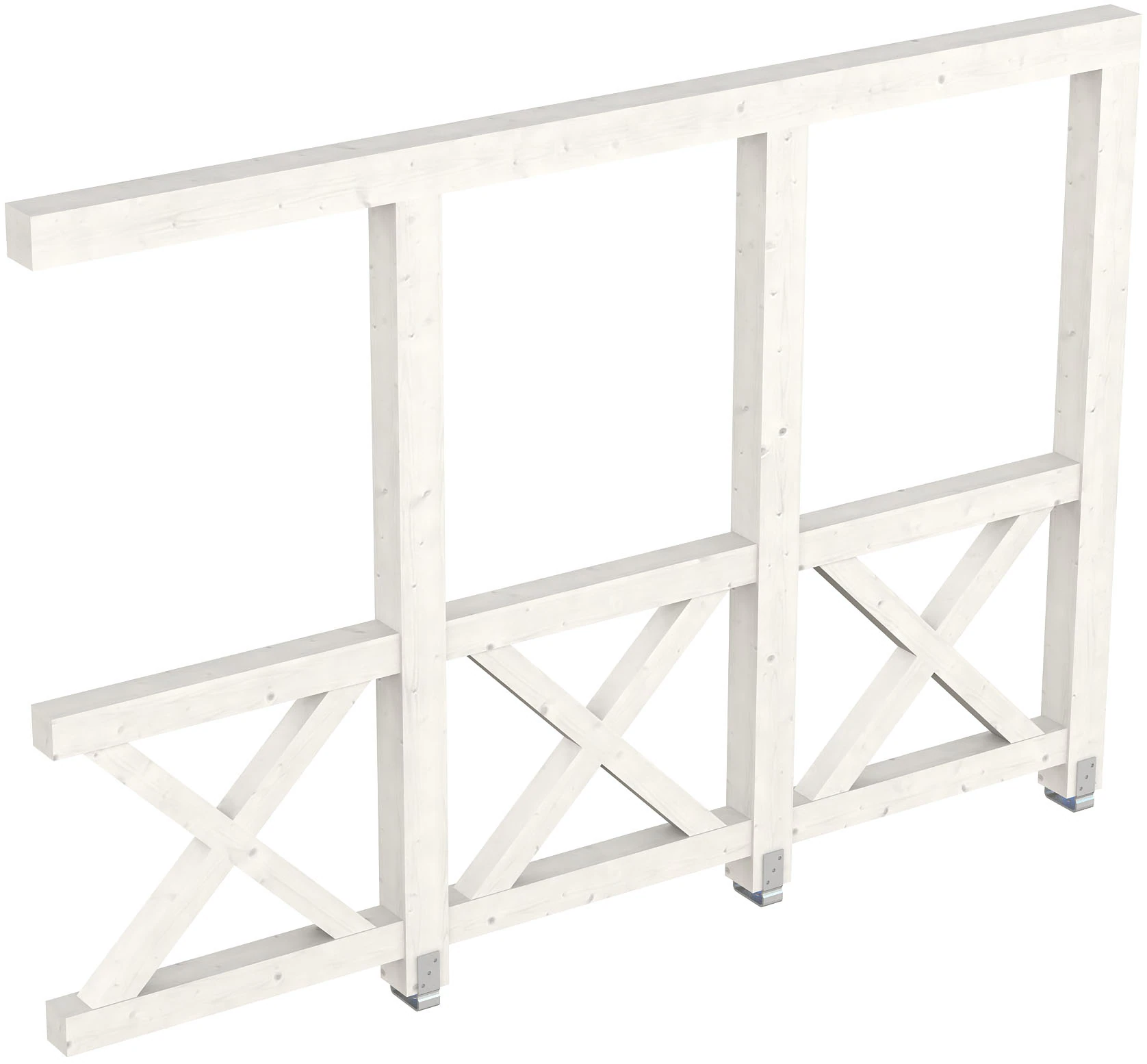 Skan Holz Seitenwand Andreaskreuz (WA) 305 x 210 cm Fichte Weiß günstig online kaufen