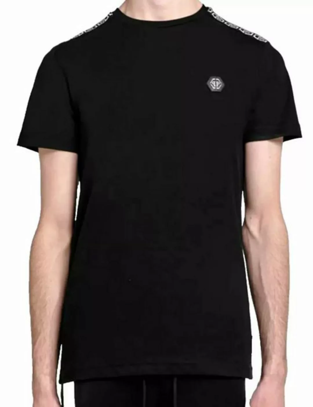 Philip Plein T-Shirt Main Line Logo Tape mit Streifen Tapes auf den Schulte günstig online kaufen